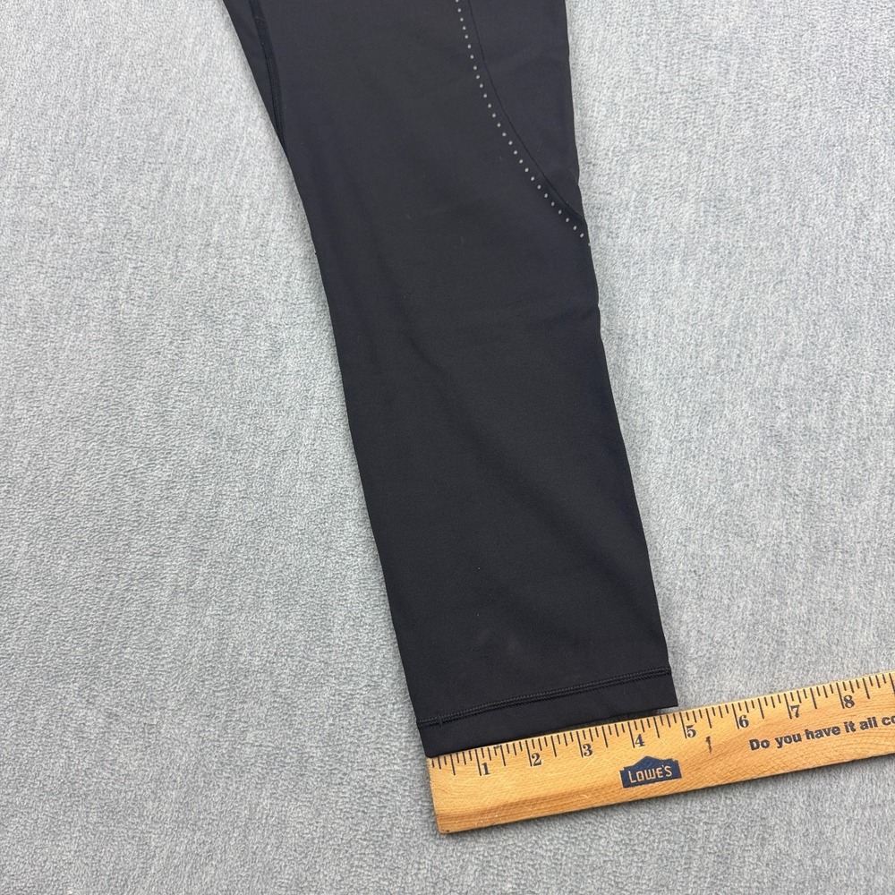 Lululemon Leggings Womens 8 Black Extra Mile Crop Reflective 24" Yoga Athletic - Picture 10 of 14